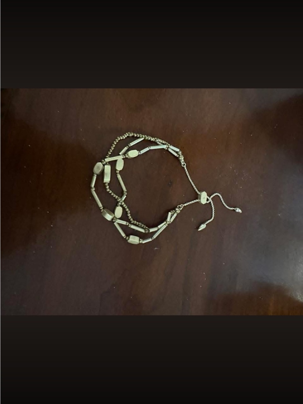 Stella & Dot Gold Layered Bead and Bar Bracelet